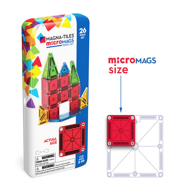 MAGNA-TILES Μαγνητικό Παιχνίδι 26 κομματιών microMAGS Travel Set