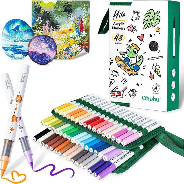 Ohuhu HILO Σετ 48 Ακρυλικών μαρκαδόρων - Brush