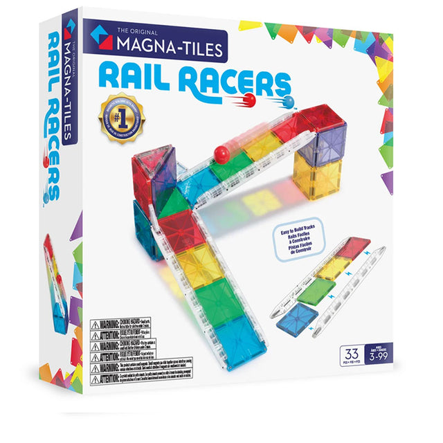 MAGNA-TILES Μαγνητικό Παιχνίδι 33 κομματιών Rail Racers