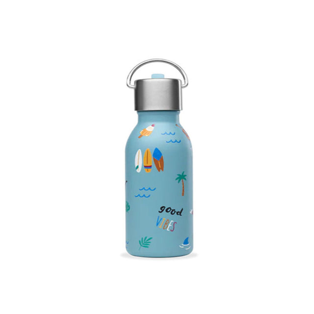 Θερμός INOX 0,35L Qwetch Kids Χονολουλού - Μπλε Ατσάλι