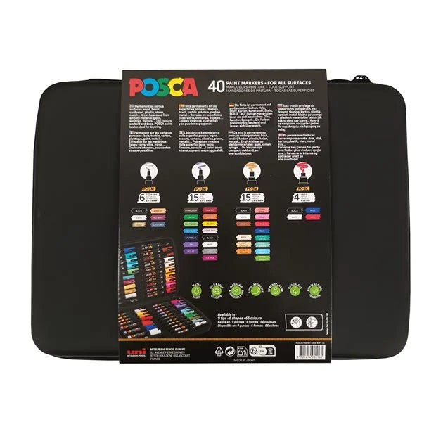 Uni Κασετίνα The Posca Fine Arts Με 40 Μαρκαδόρους - PC-FINE ART CASE 40-01