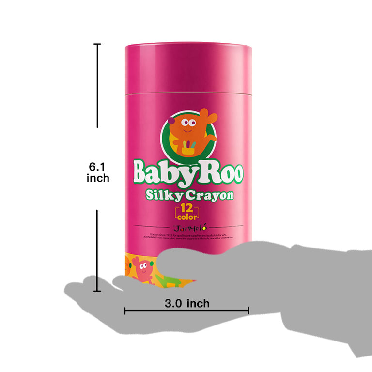 Κηρομπογιές soft Baby Roo σετ 12 χρωμ. Washable JarMelo