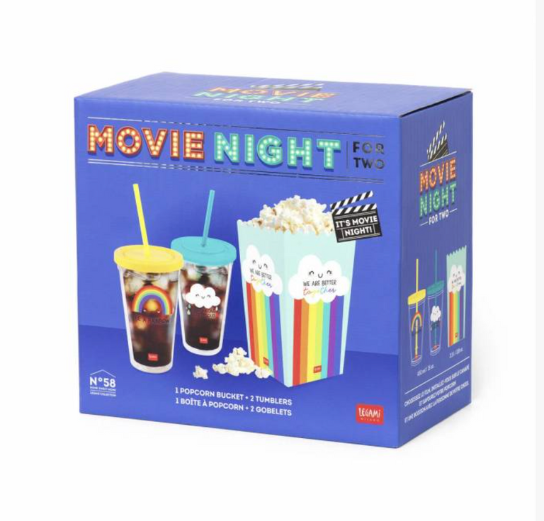 Σετ Legami Movie night for two με δοχείο για pop corn και δυο ποτήρια
