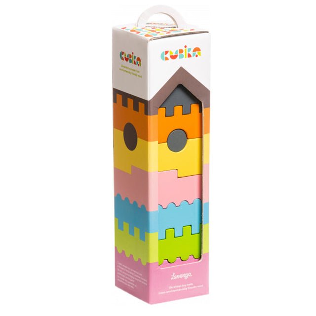 Cubika Ξύλινος Πύργος με μεταβαλόμενες θέσεις 2D 'Ροζ' 25 εκ. - Παιχνίδια - Ίαμβος
