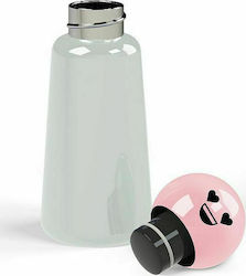 LUND Skittle Bottle Mini 300ml Light Grey and Pink Heart