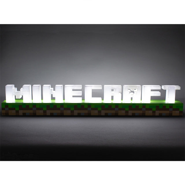 Φωτιστικό με το λογότυπο του Minecraft